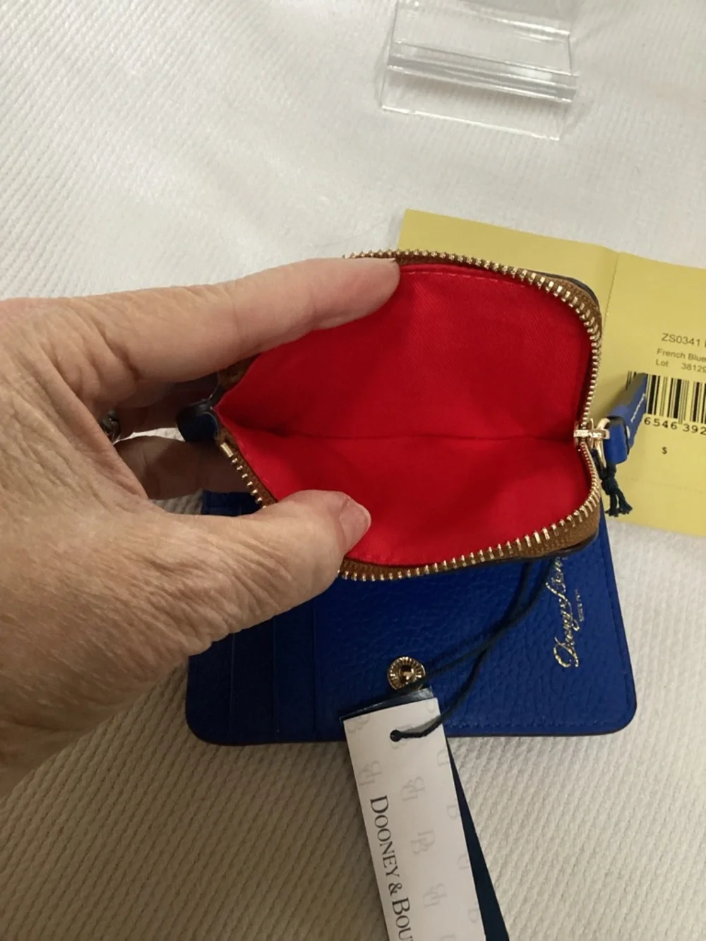 Dooney & Bourke Royal Blue Pebbled Leather Zip Card Holder NWT - Picture 9 of 12